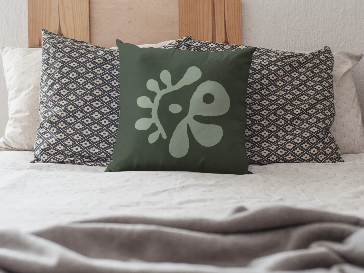 Cortis GreenGreen Blob Pillow Case - Image 2